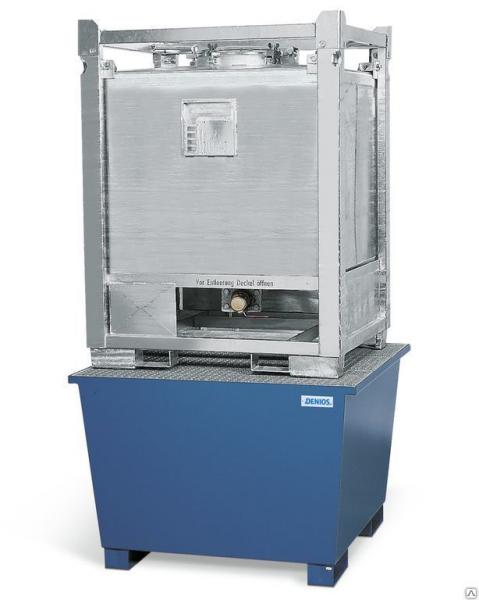 Сточный поддон TC-F объемом 1100 л из окрашенной стали под 1 еврокуб